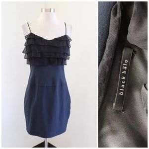 Black Halo Ruffle Party Dress